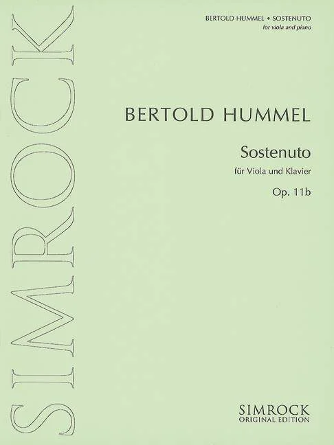Couverture de partition vert clair, titre « Bertold Hummel, Sostenuto, pour alto et piano, op. 11b », Simrock Original Edition