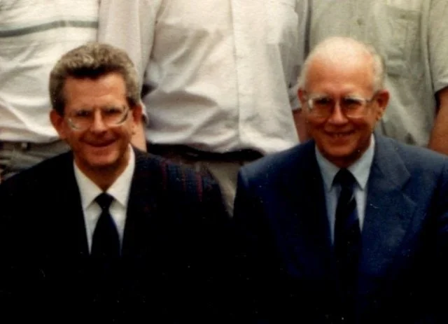Hubert Velten and Bertold Hummel standing side by side, Regensburg 1989