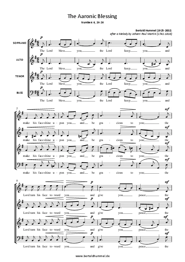 Bertold Hummel: Aaronic blessing