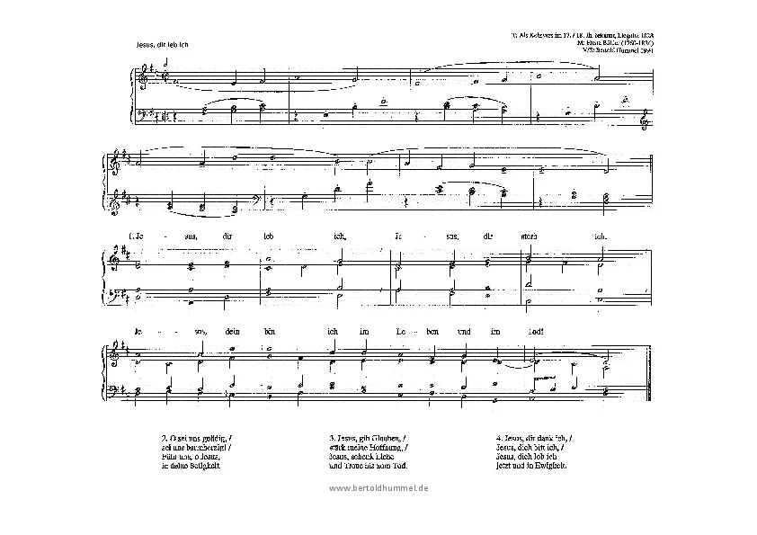 Bertold Hummel: Jesus dir leb ich (Orgelvorspiel und Liedsatz)