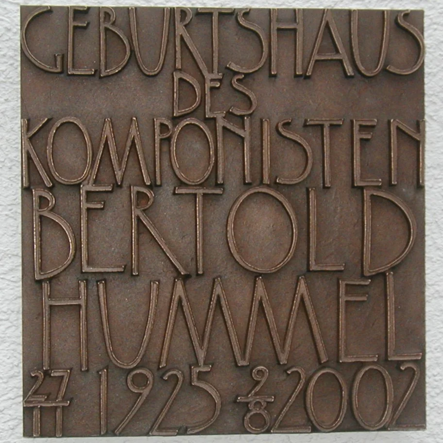 A bronze commemorative plaque at the composer’s birthplace in Hüfingen.