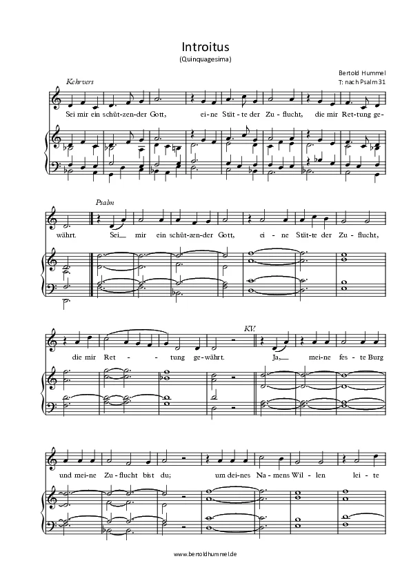Bertold Hummel: Introitus quinquagesima (Chorsatz)