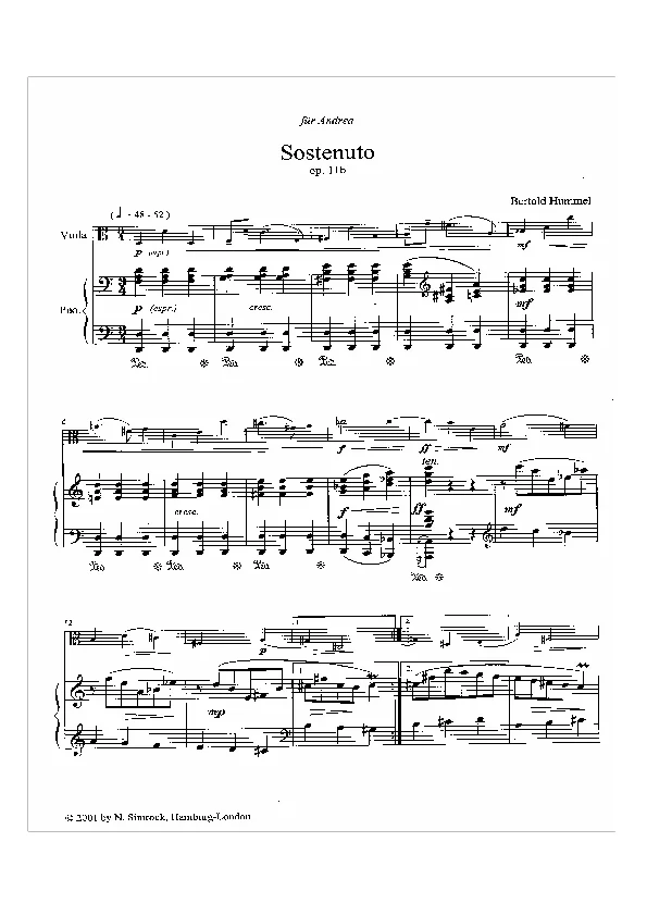 Bertold Hummel : op. 11b (partition)