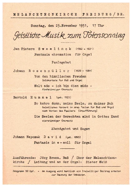 Programm der Uraufführung