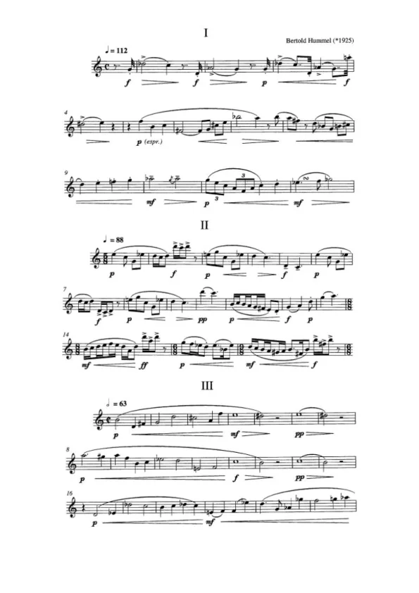 Bertold Hummel: 8 Bagatelles for oboe, Op. 103c (sheet music)