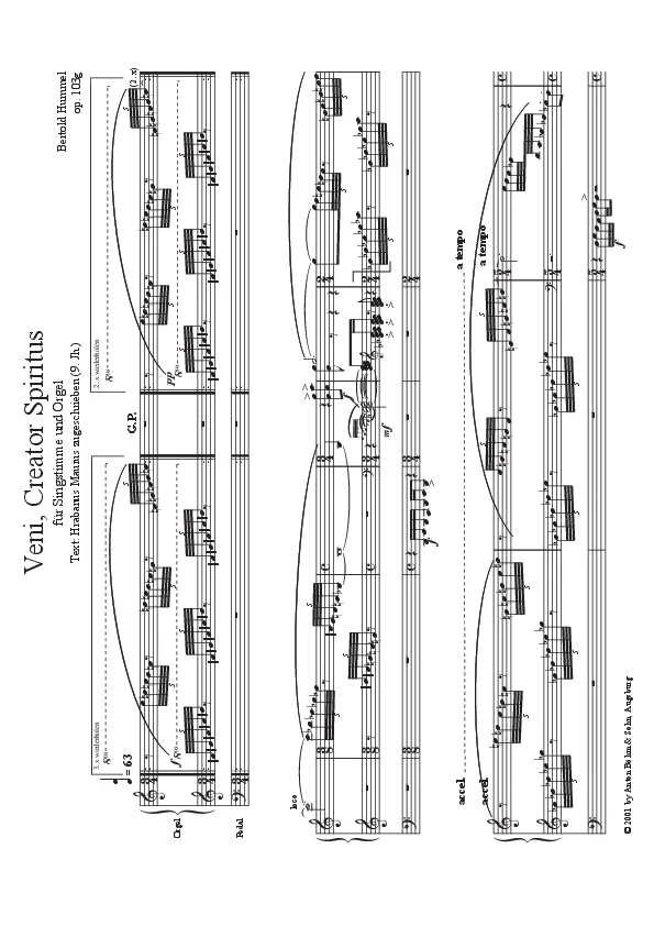Bertold Hummel: *Veni, Creator spiritus* for voice and organ, Op. 103g (sheet music)