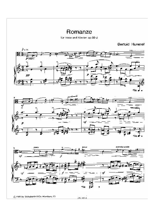 Bertold Hummel: Romanze, op. 69d (Noten)