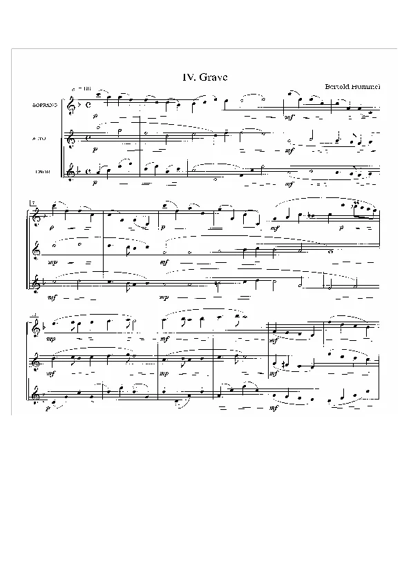 Bertold Hummel: Noël - eine kleine weihnachtliche Suite in 6 Sätzen, op. 87e (Sätze 4-6, Bläser)