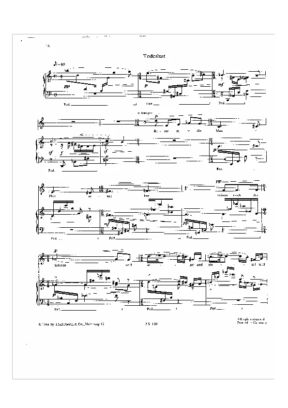 Bertold Hummel : Cinq chants d'après des poèmes de Joseph von Eichendorff pour voix moyenne et piano, op. 88b, n° 5 « Todeslust »