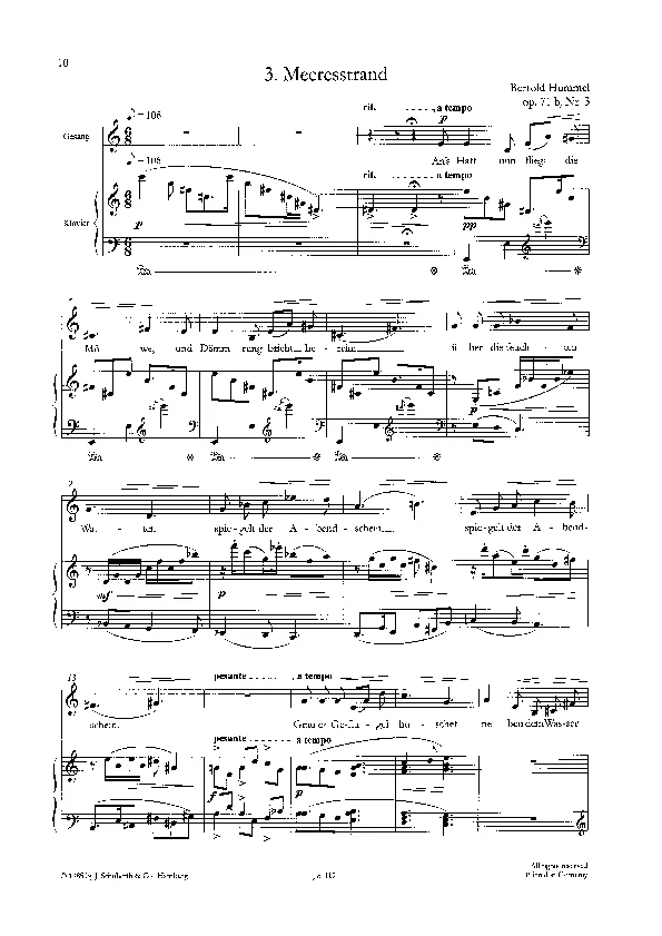 Bertold Hummel: Ten Songs based on poems by Theodor Storm, Op. 71b, No. 3 ‘Seashore’