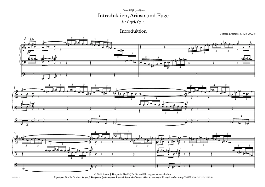 Bertold Hummel: Op. 4, No. 1 (sheet music)