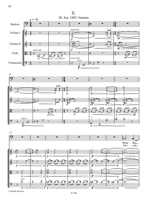 Bertold Hummel : 8 fragments de Van Gogh, op. 84, n° 2 (partition)
