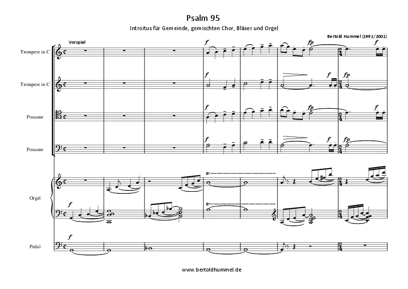 Bertold Hummel: Psalm 95 - Introitus