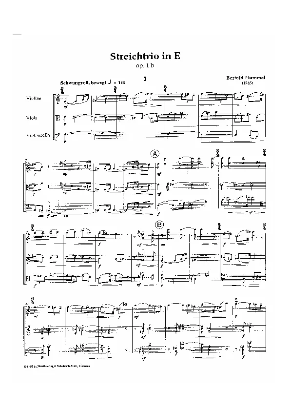 Bertold Hummel: op. 1b, 1 (Noten)