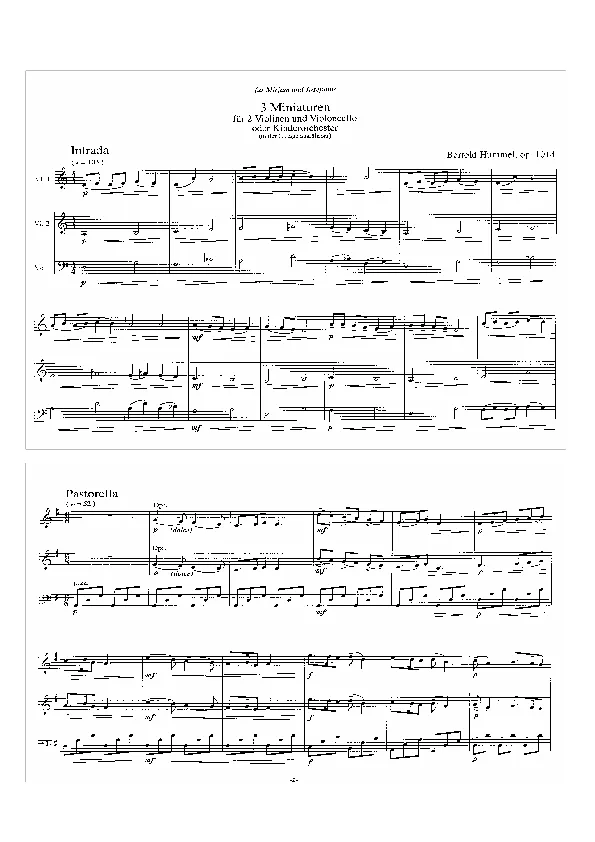 Bertold Hummel : 3 miniatures pour cordes, op. 101d (partition)