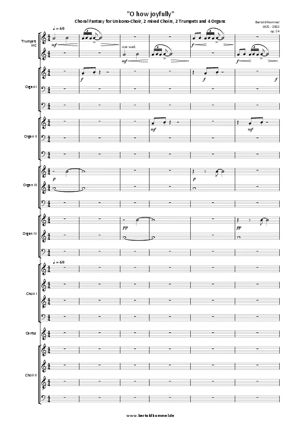 Bertold Hummel: Chorale Fantasy on ‘O du fröhliche’, Op. 54 (English edition)