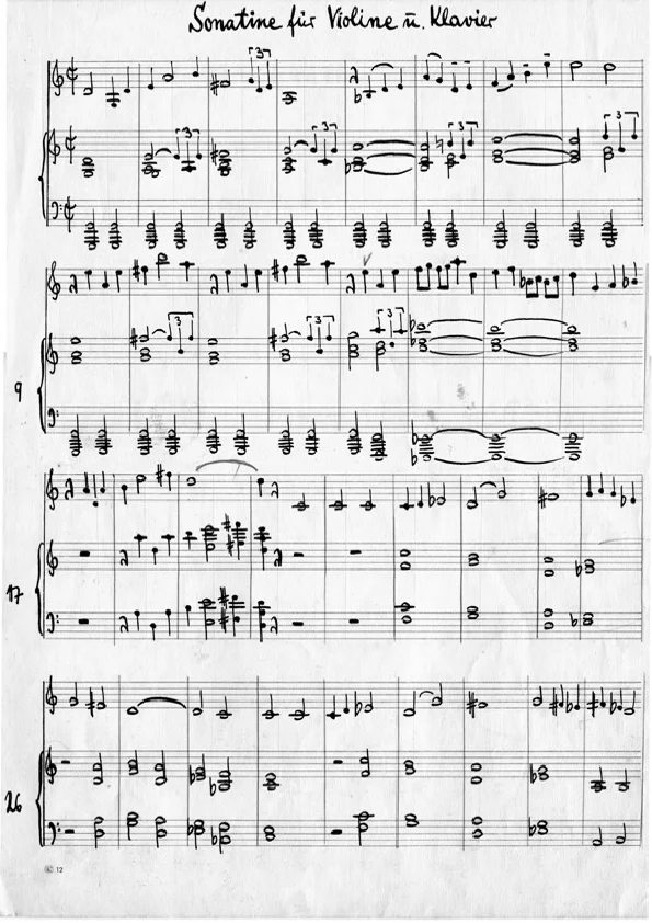 Bertold Hummel : Sonatine n° 1 pour violon et piano, op. 35a, 1 (manuscrit)