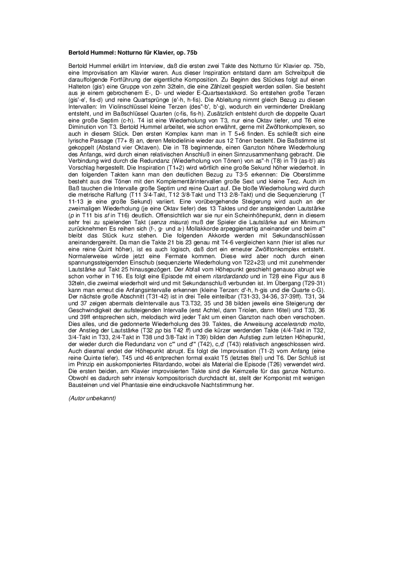 Analysis, Op. 75b