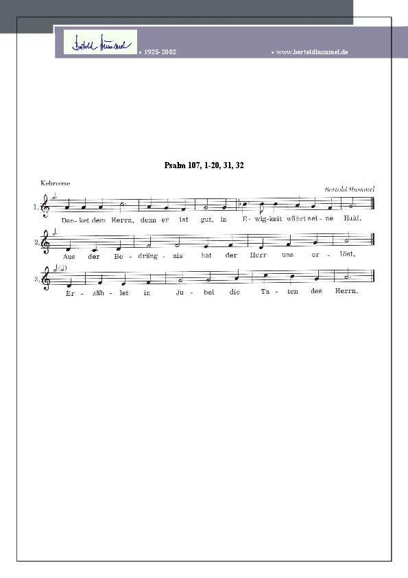 Bertold Hummel: Psalm 107 (einstimmig)