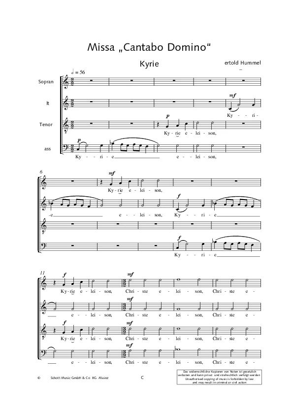Bertold Hummel : Op. 16 (partition)