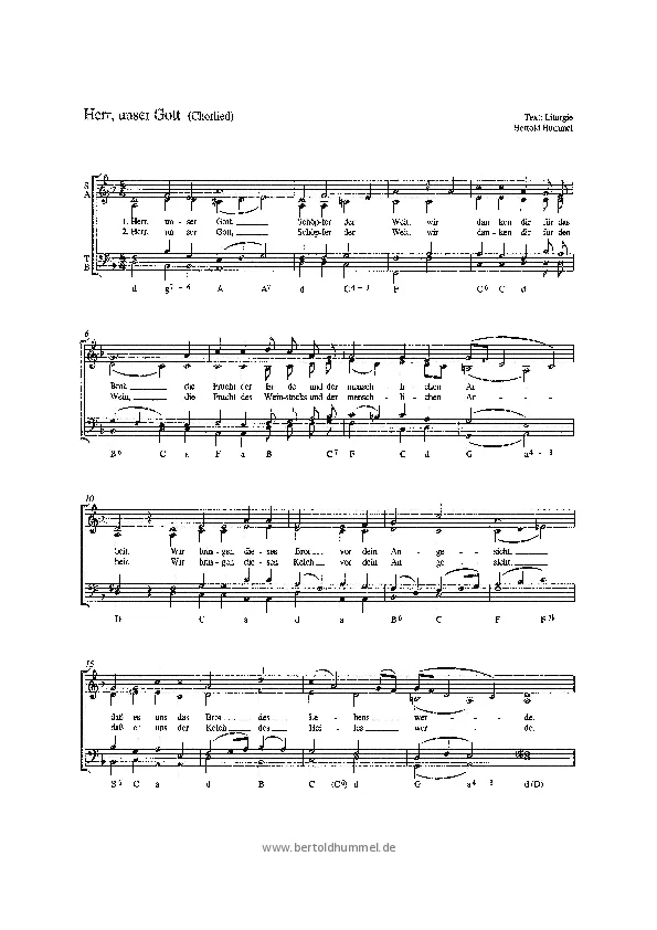 Bertold Hummel: Herr, unser Gott, Schöpfer der Welt (Chorsatz)