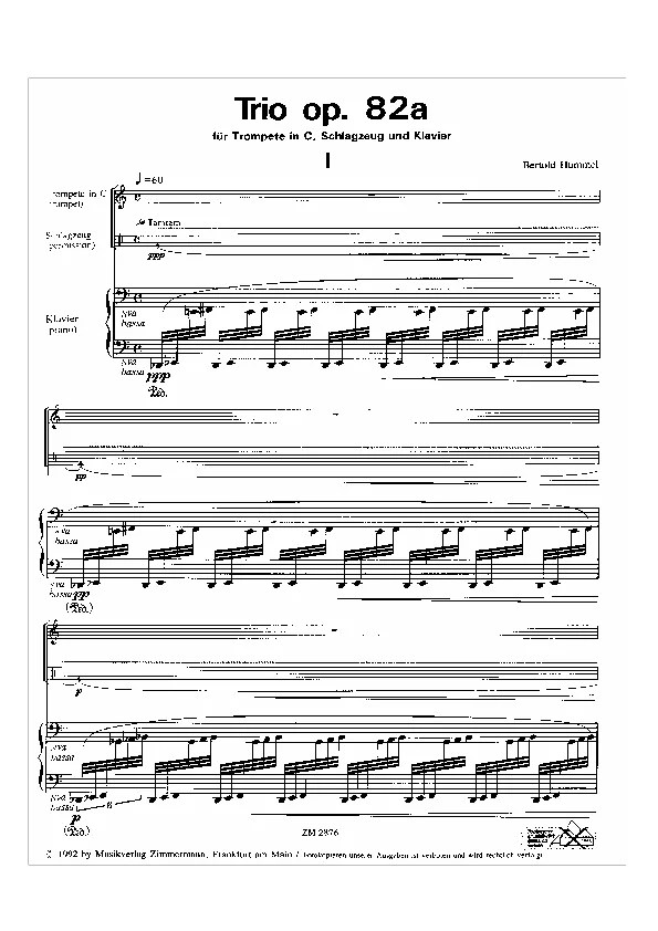 Bertold Hummel: Trio, op. 82a, 1 (Noten)
