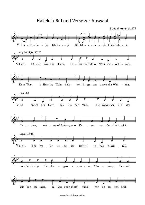 Bertold Hummel: Halleluja und Verse 1975