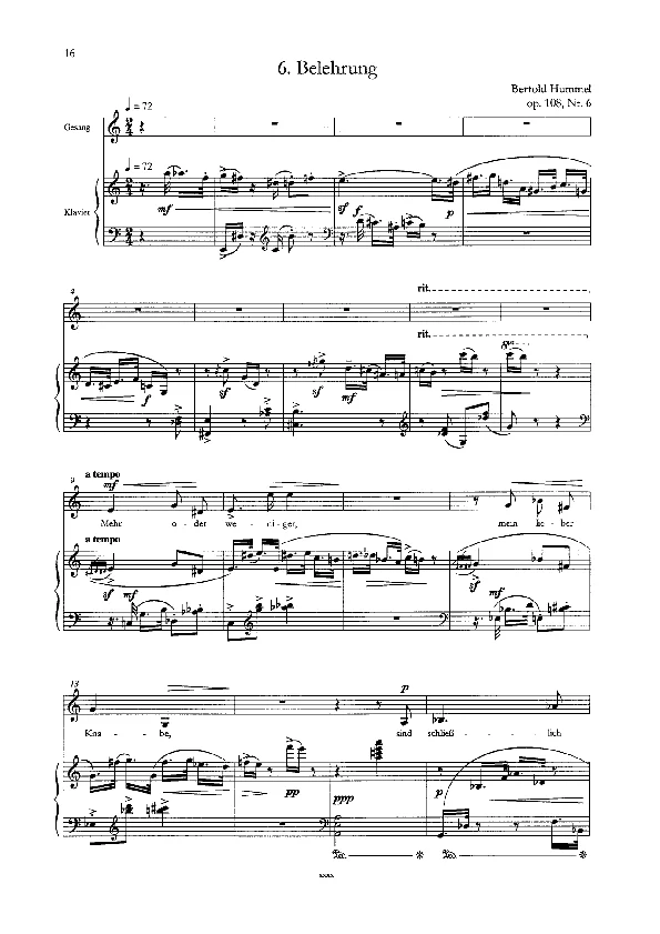 Bertold Hummel: Kopflos - Liederzyklus nach H. Hesse, op. 108, 6 (Noten)