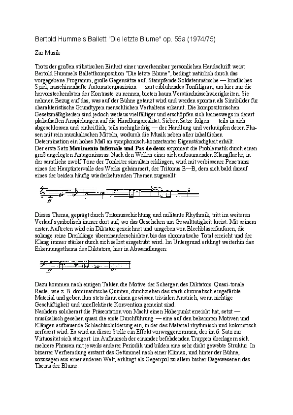 K. Stahmer: The Last Flower – set to music