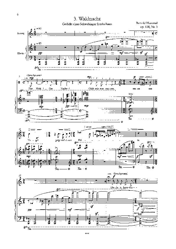 Bertold Hummel: Kopflos - Liederzyklus nach H. Hesse, op. 108, 3 (Noten)
