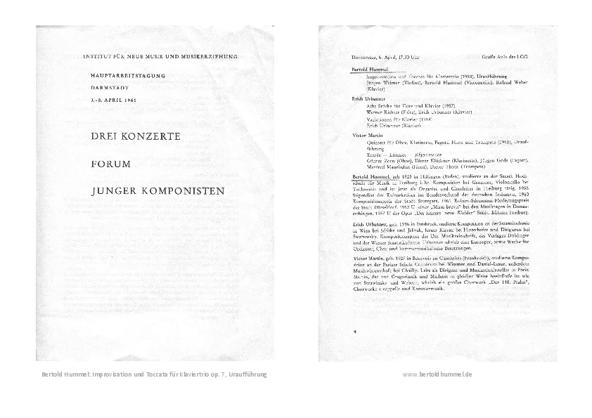 Programm der UA (Improvisation)