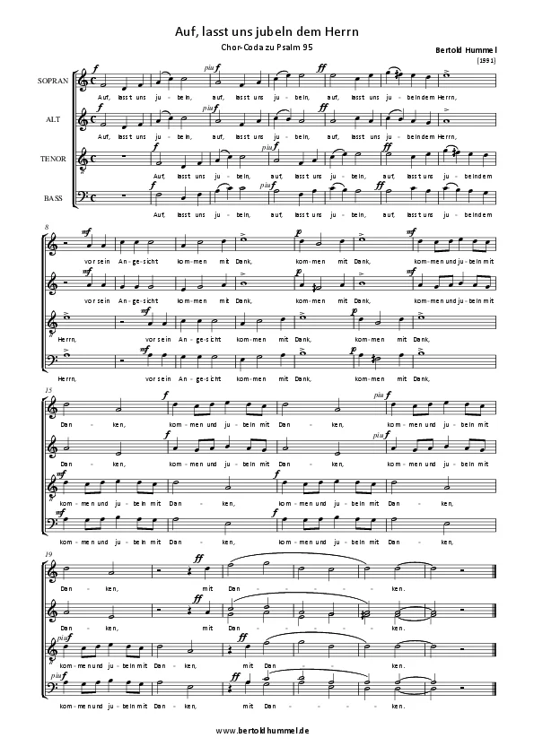 Bertold Hummel: Chor-Coda zum Psalm 95