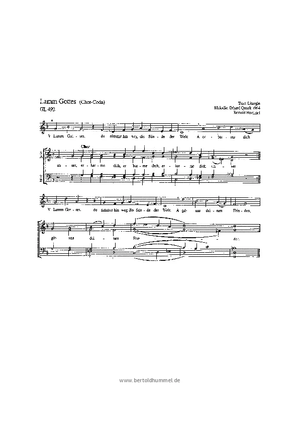 Bertold Hummel: Lamm Gottes (Chorcoda)
