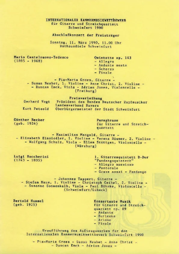 Programm der UA op. 89a