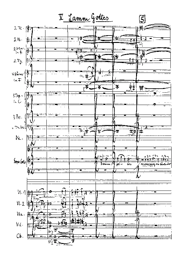 Bertold Hummel : Messe de la cathédrale de Würzburg (grande formation), op. 31a, Agneau de Dieu (manuscrit)