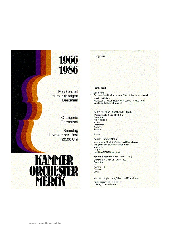 Programm der UA op. 86