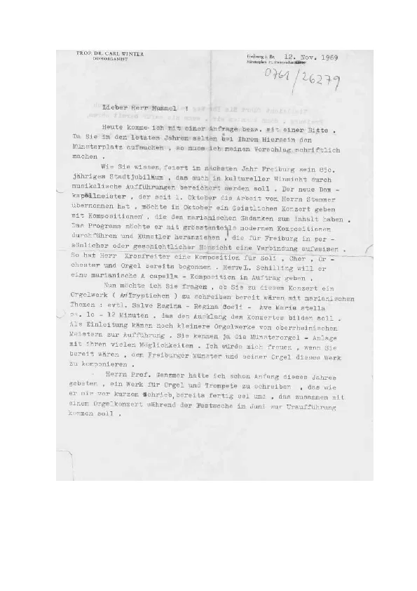 Commande de composition pour l'op. 42