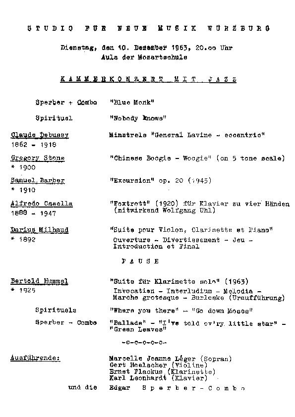 Programm der UA op. 26a