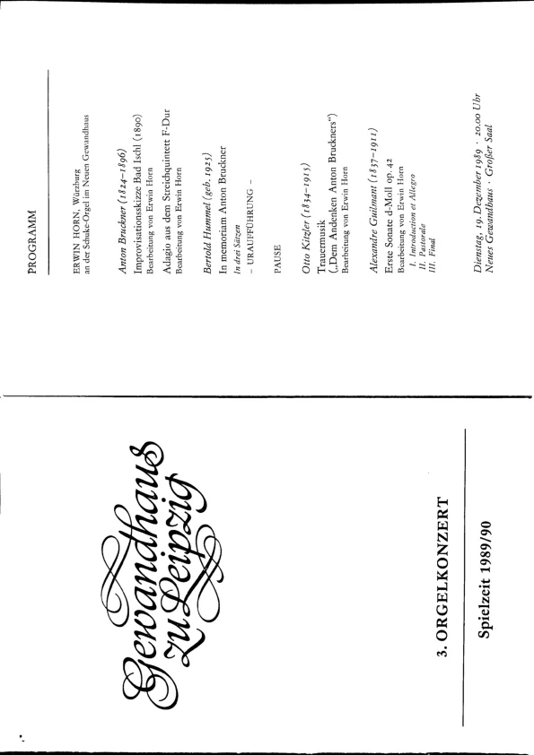 Programm der UA op. 91a