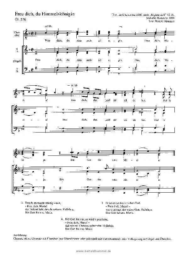 Bertold Hummel: Freu dich, du Himmelskönigin 1999