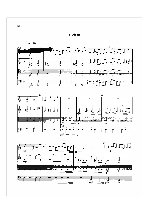 Bertold Hummel : Une petite pièce pour cordes, op. 95b, n° 5 (partition)