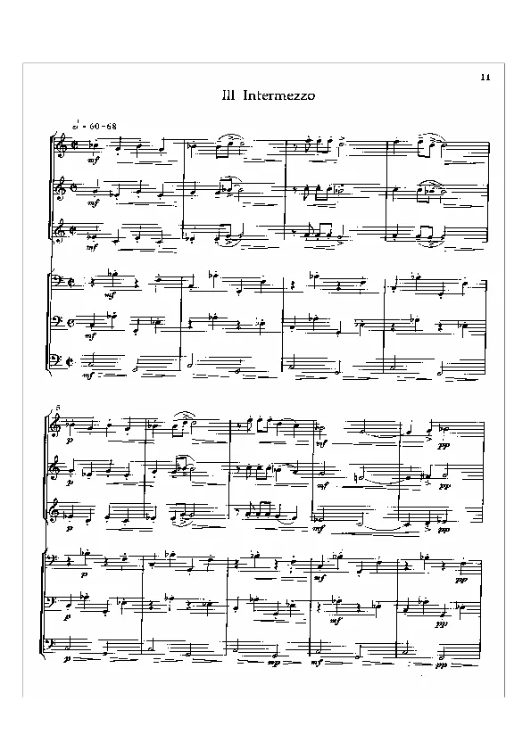 Bertold Hummel : Une petite pièce pour instruments à vent, op. 61, n° 3 (partition)