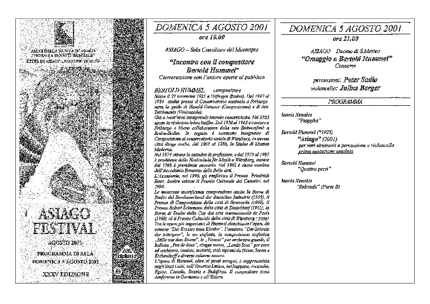 op. 107b Programme of the premiere