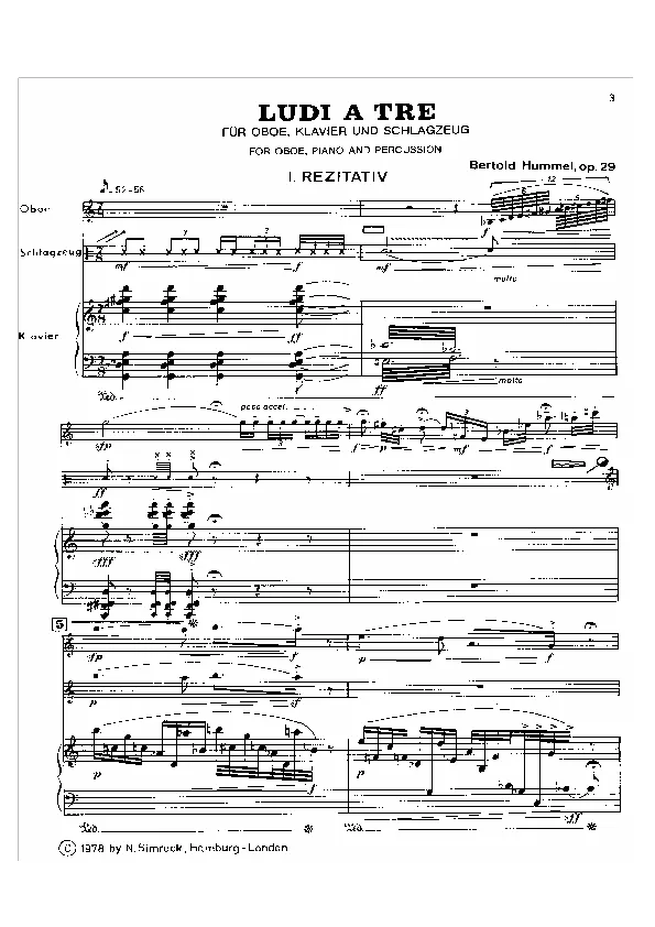 Bertold Hummel: op. 29, 1 (Noten)