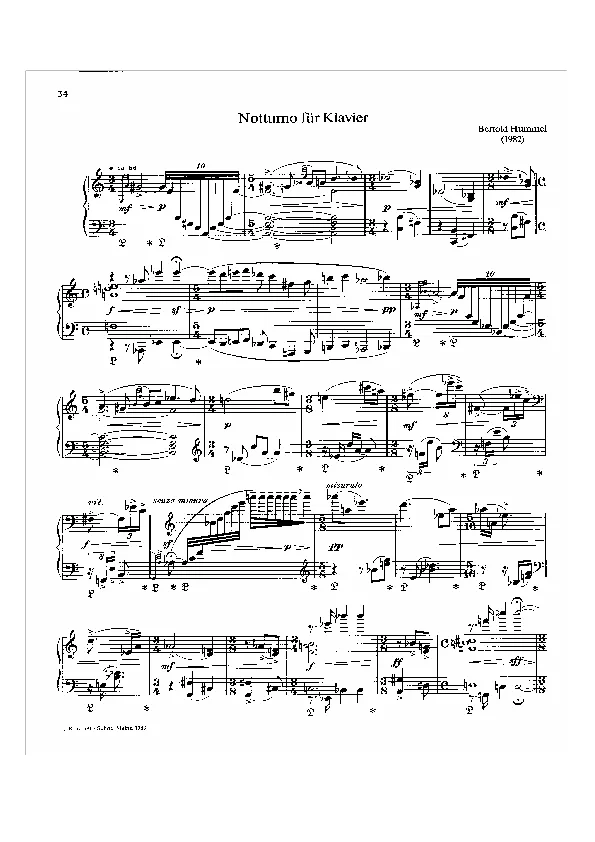 Bertold Hummel: Notturno, Op. 75b (sheet music)