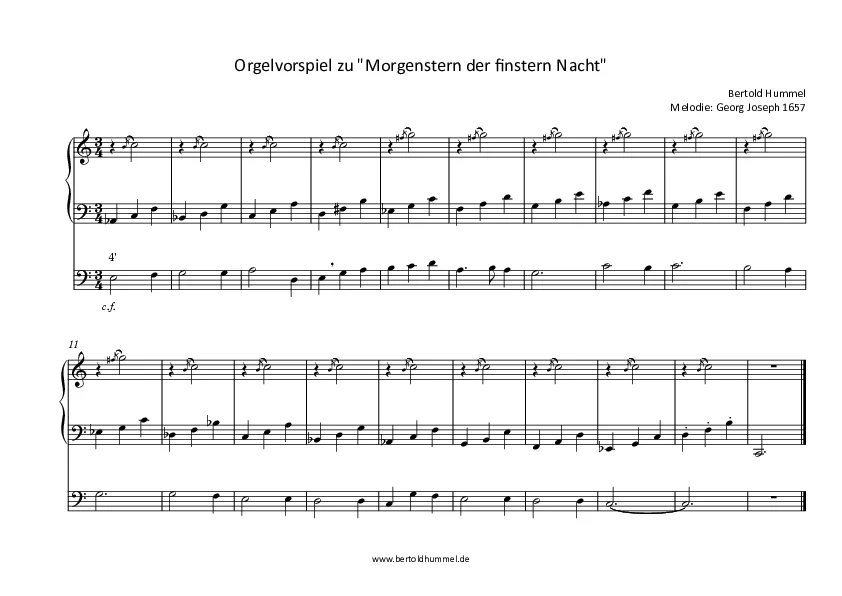 Bertold Hummel: Morgenstern der finstern Nacht (Orgelvorspiel 2)