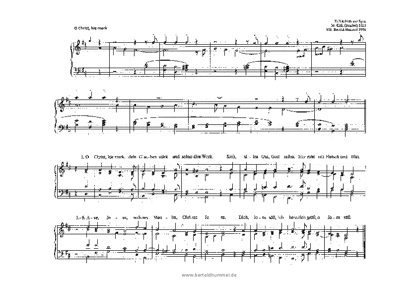 Bertold Hummel: O Christ, hie merk (Orgelvorspiel und Liedsatz)
