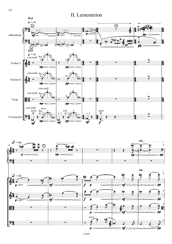 Bertold Hummel : Tripartita pour accordéon, op. 85a, n° 2 (partition)