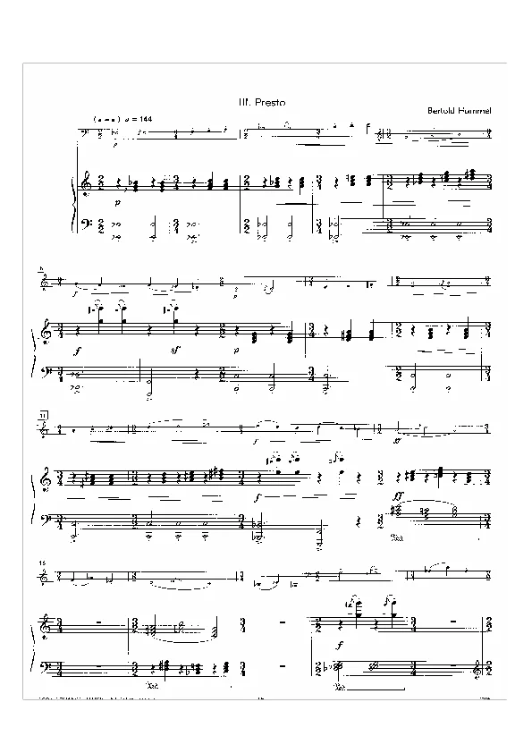 Bertold Hummel: Sonata brevis für Saxophon, op. 95a, 3 (Noten)