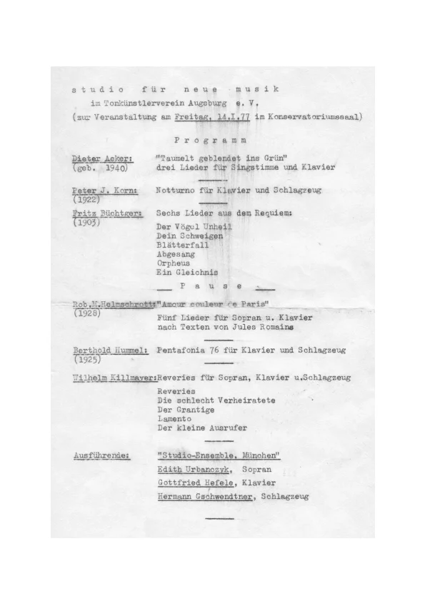 Programme for the world premiere of Op. 53b